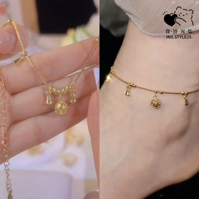 🔥จุดราคาต่ำ🔥 ปีงู Hollow Bell Fortune Anklet S925 เงินสไตล์โบราณประณีต Niche Design อุปกรณ์เสริม