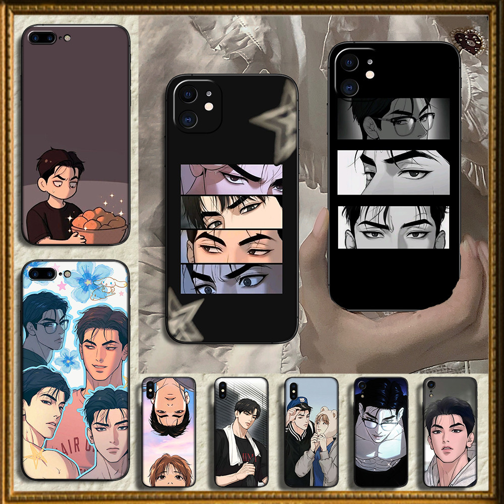 SAMSUNG เคสTPUสีดํานุ่มสําหรับSamsung A6 A7 A8 A9 A01 A02 A10 A10S 3MM jinx Manhwaปลอก