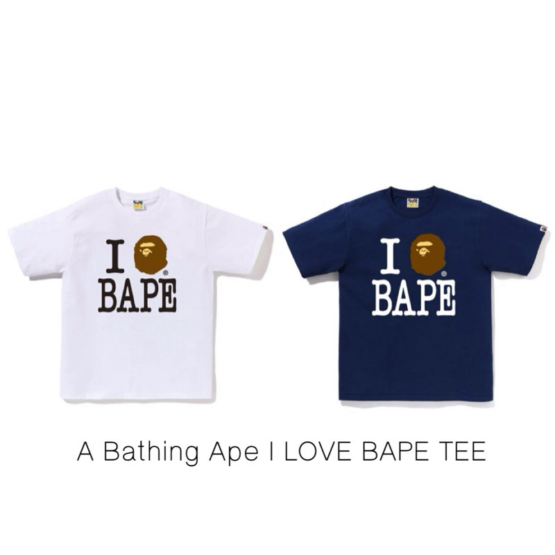 ♞[พร้อมส่ง] เสื้อยืด A Bathing Ape Bape ลาย I LOVE BAPE TEE ของแท้ % จากญี่ปุ่น RDH