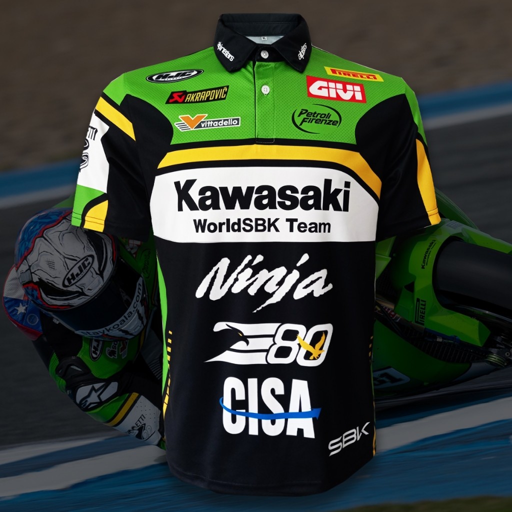 เสื้อโปโล Motogp TEAM Kawasaki WSBK 2025 WB0049 Garette Gerof 31 ขนาด 100cm-3XL