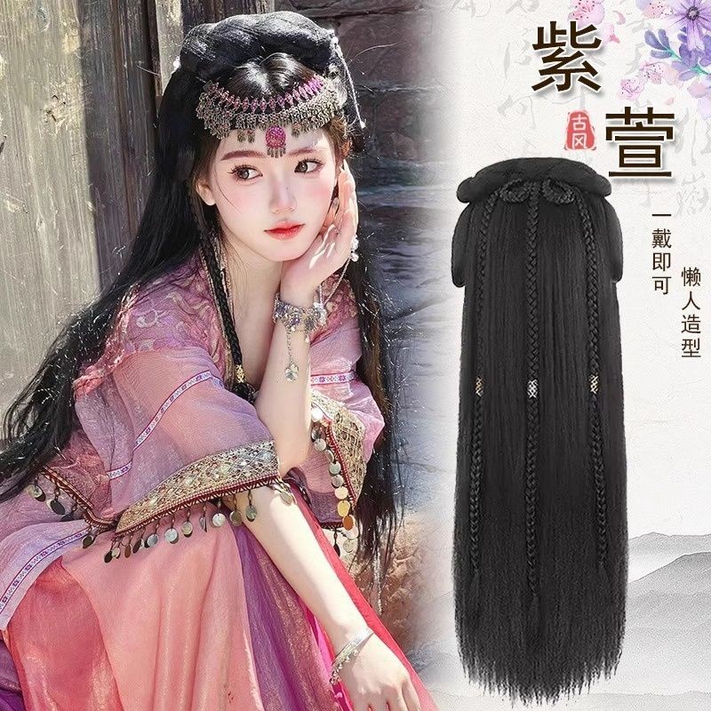 วิกผม Hanfu Headdress สำหรับcosplay Zixuan กับกระเป๋าจัดแต่งผมและ bun
