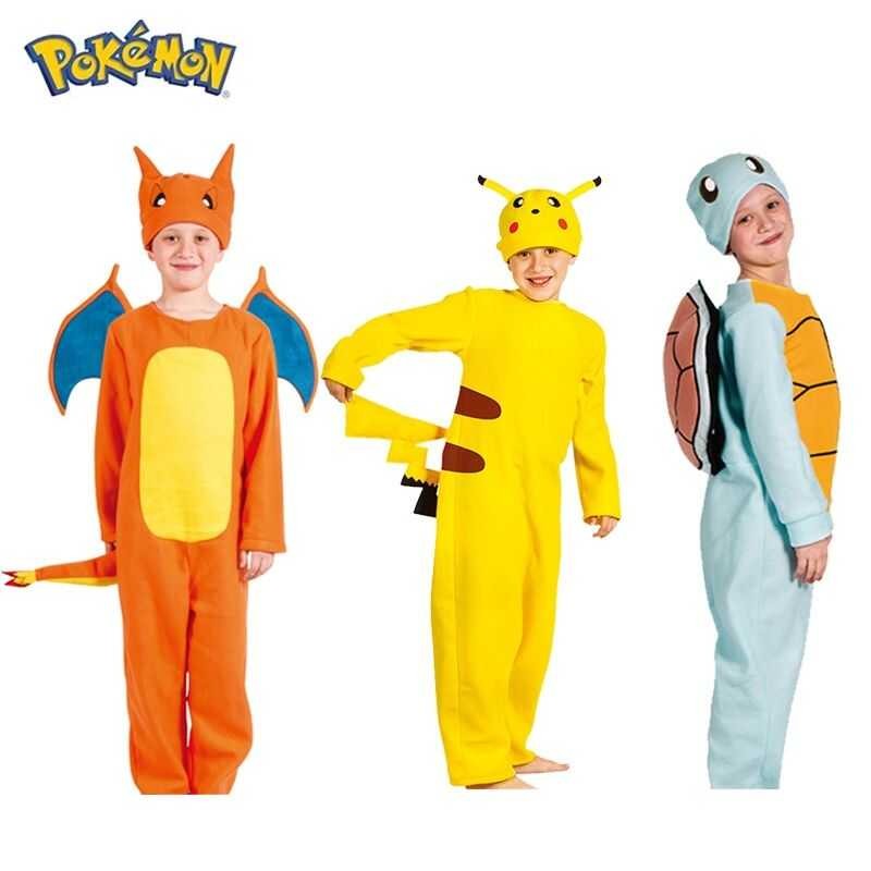 LY {Hot} Pamas Pikachu Kids Cosplay Costume Charmander Anime Figure Role-Playing Show Clothes Party