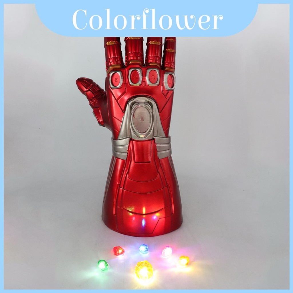 ถุงมือ PVC Iron Man นุ่ม สวมใส่ง่าย มีไฟ LED เปิดเมื่อกด