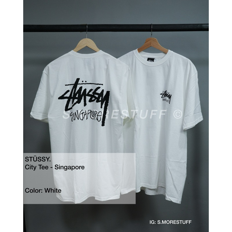 ♞STÜSSY. City Tee - Singapore   Color: White WHF