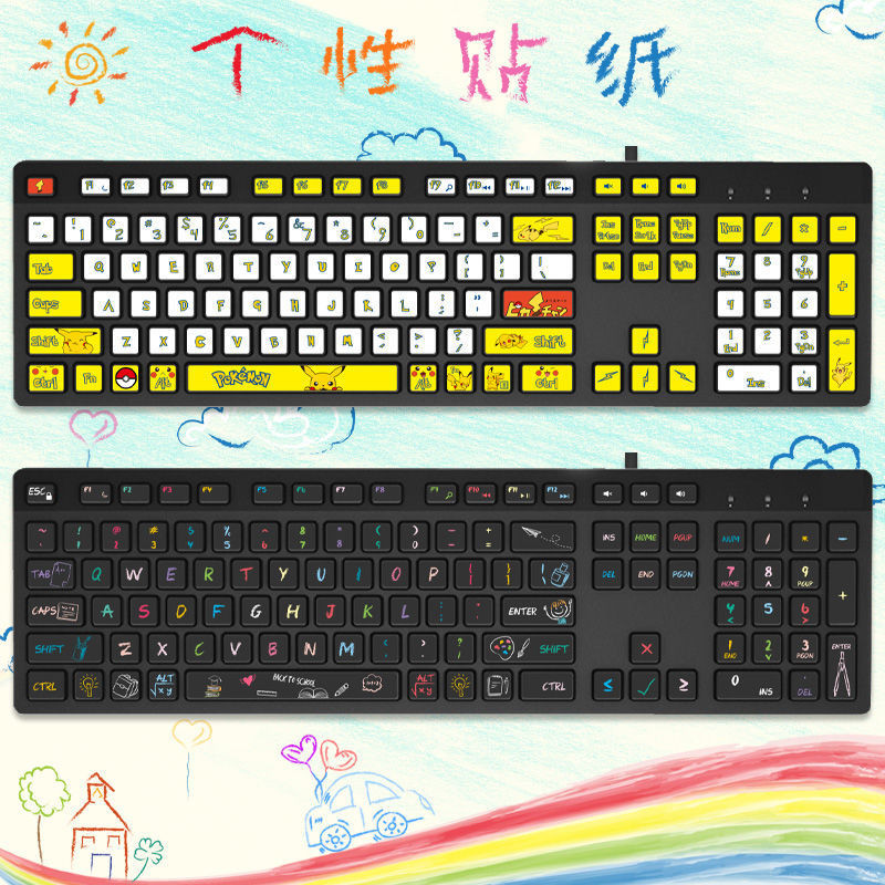 Dell Desktop Keyboard Sticker KB216T/P All-in-One Machine KM717 สติ๊กเกอร์ปุ่ม WK636 Lingyue Paint F
