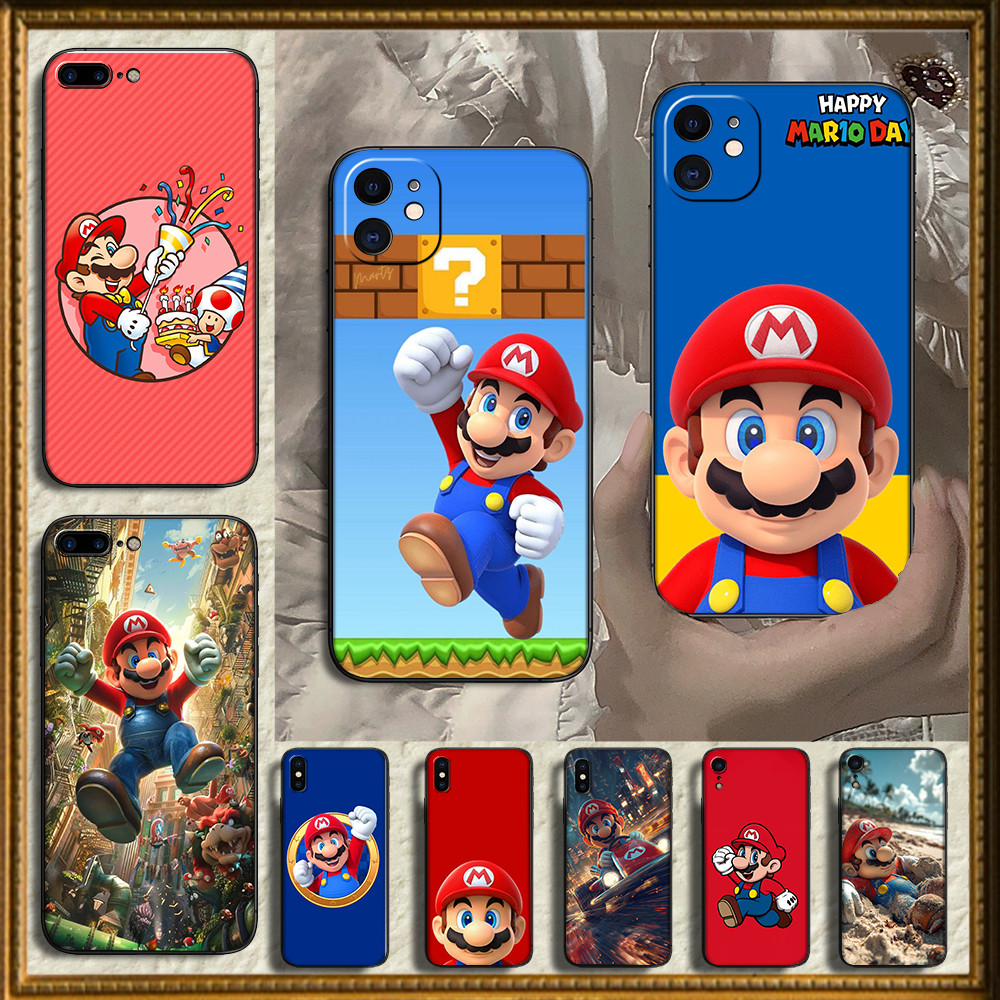 เคสTPUสีดํานุ่มสําหรับHuawei Y6P Y7A Y8P Y9A Y5 Y6 Prime 39FK Marioปลอก