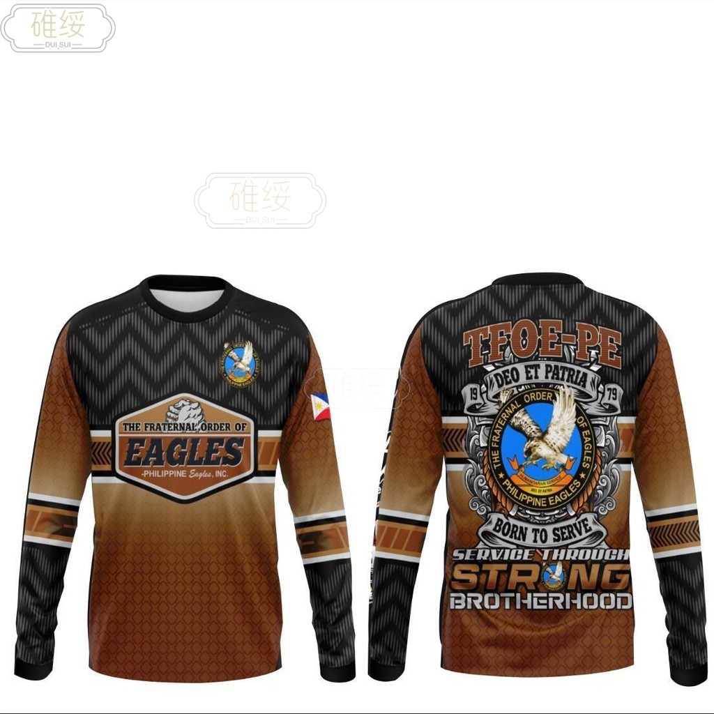2025 3D Long T - เสื้อสําหรับ The Froother Order of Eagles (Philippine Eagles) - สีน้ําตาล - ลายตามช