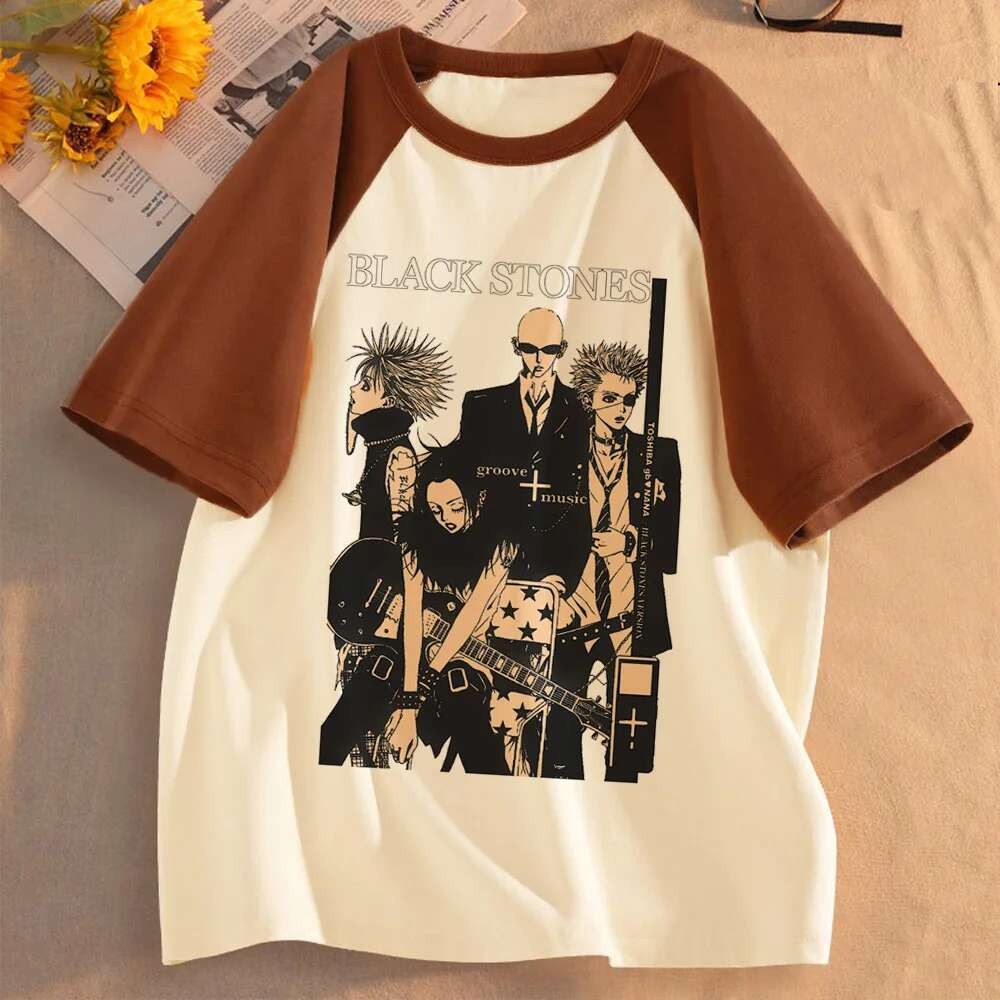 Nana อะนิเมะเสื้อยืดสาว harajuku University Psychedelic Vintage tshirt ผู้หญิงอะนิเมะ Vintage 80s