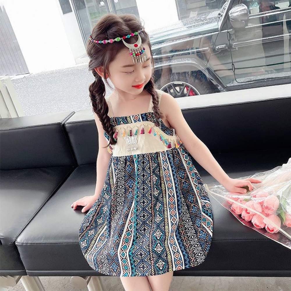 เสื้อผ้าเด็กสําเร็จรูปสาวชุดแขวนฤดูร้อนสไตล์ชาติพันธุ์ชุด ฮันฟู สาวชุด - รูปที่ 3