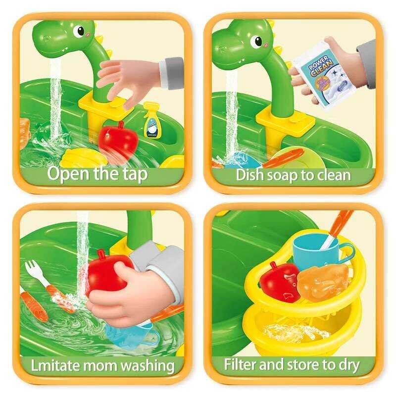ชุดของเล่นครัวเด็ก ซิงค์ล้างจานสำหรับเด็กชายและเด็กหญิง thumbnail 5