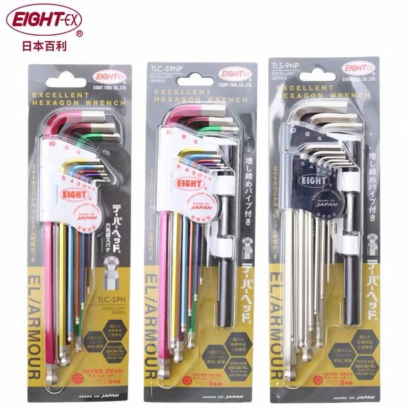 นําเข้าญี่ปุ่น EIGHT EIGHT สียาวพิเศษ Allen ชุดประแจช้อนหกเหลี่ยม TLC-S7 TLC-