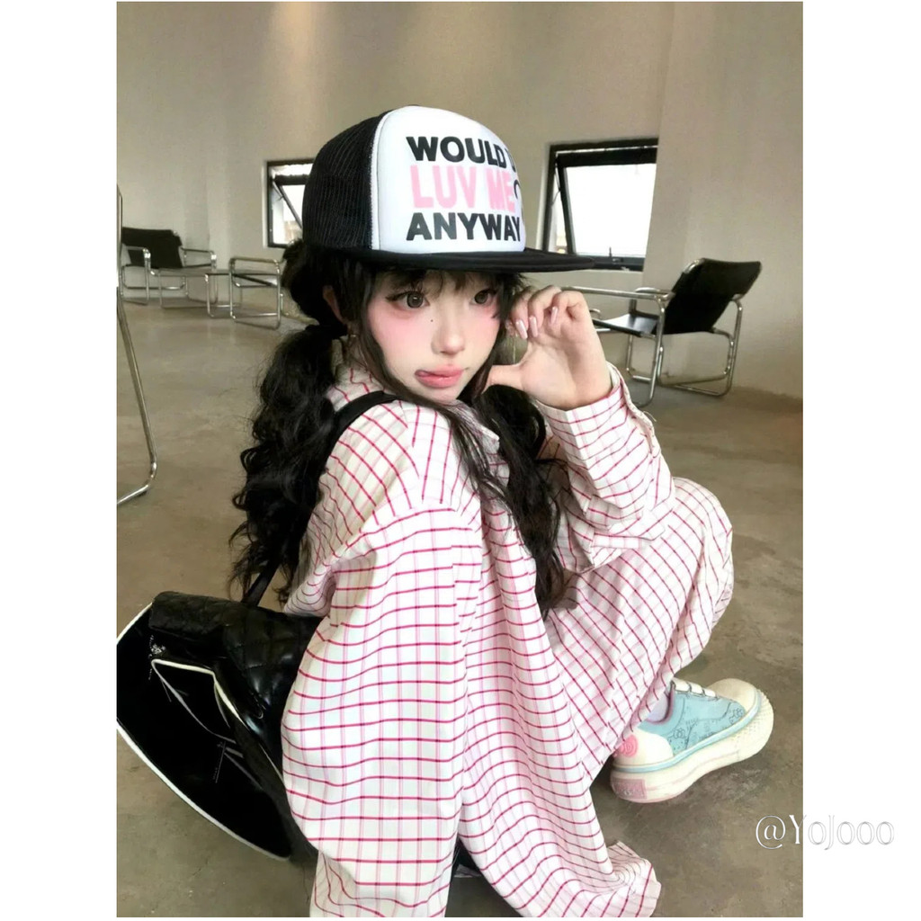 @ YoJooo Ya Culture หมวกเบสบอลตัวอักษรที่ไม่ซ้ํากัน American Flat Brim Asian Culture หมวกกันแดดฤดูร้อน y2k スタイル
