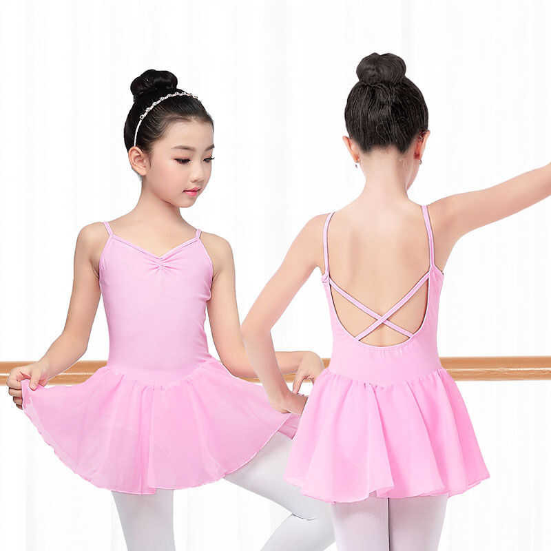 LY Children Ballet Dance Outfit Ballet Dance Clothes Summer Girls Short-Sleeved Exercise Clothes Ch