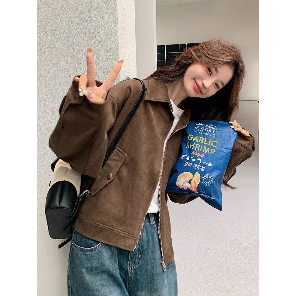 Maillard Crock Spring Autumn Jacket Women New Retro Short High-end Korean Slim Jacket - รูปที่ 4