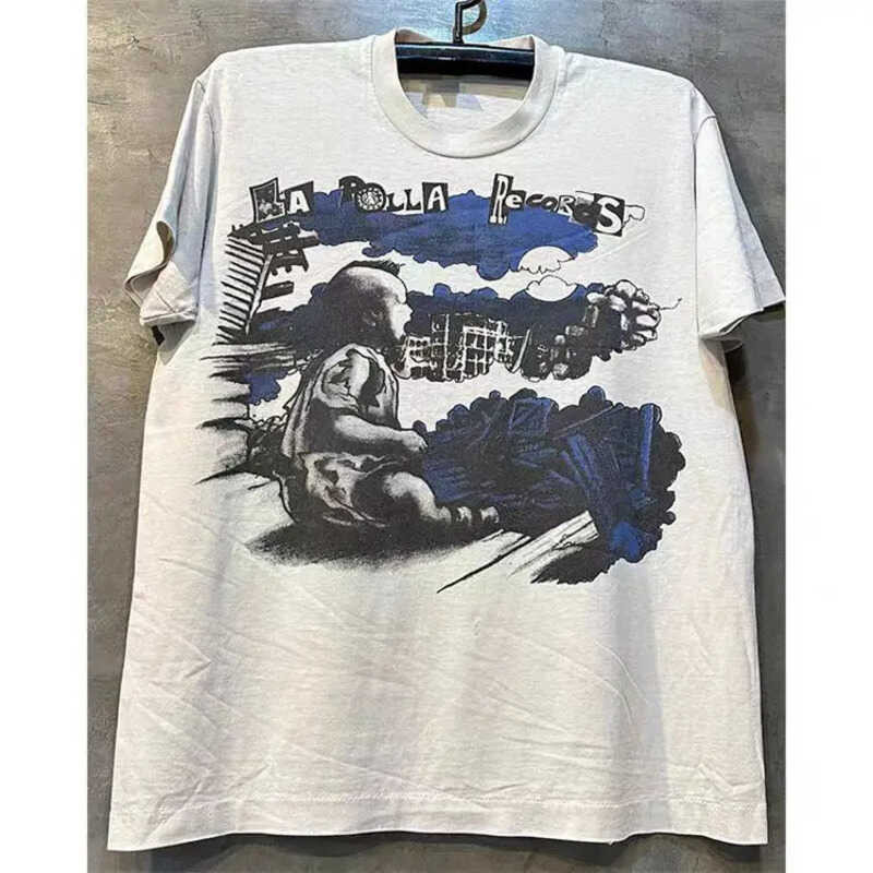 ▥ American Street High-End Vintage Retro เสื้อยืดแขนสั้น Niche บุคลิกภาพหลวม Y2k ออกแบบเสื้อสํา