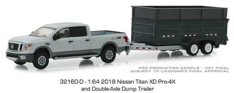 Greenlight ★ 1:64 2018 Niss An Titan XD Pro-4X และรถดัมพ์สองล้อ ของเล่นรถโลหะสำหรับเด็ก โมเดล ★