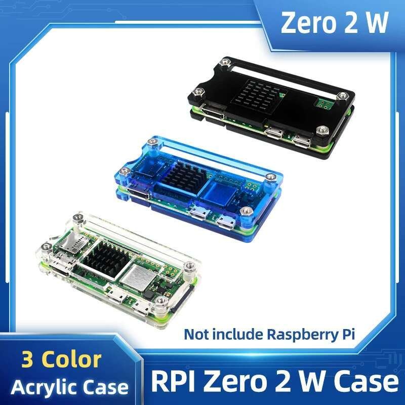 VN Raspberry Pi Zero 2 W อะคริลิคสีดําสีฟ้า Shell อุปกรณ์เสริม Passive Cooling ความร้อนสําหรับ Raspb