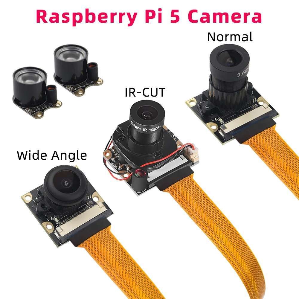 VN Raspberry Pi 5 กล้อง 5MP 1080P ตัวเลือก Night Vision มุมกว้าง IR-CUT FF AF กล้องสําหรับ RPI 5 Pi5 Zero