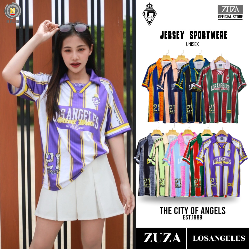[พร้อมส่งจากไทย] namsap ZUZA LOS ANGELES Unisex เสื้อกีฬาคอปก เสื้อโปโลคอปก แขนสั้น ผ้าไมโครฯเรียบ พิมพ์งานซับลิเมชั่น