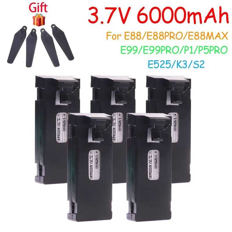 ❃ 3.7V 6000Mah RC แบตเตอรี่อุปกรณ์เสริมสําหรับ E88 E88pro Ls-E525 E525pro P1 K3 S2 Charger Mini ❃