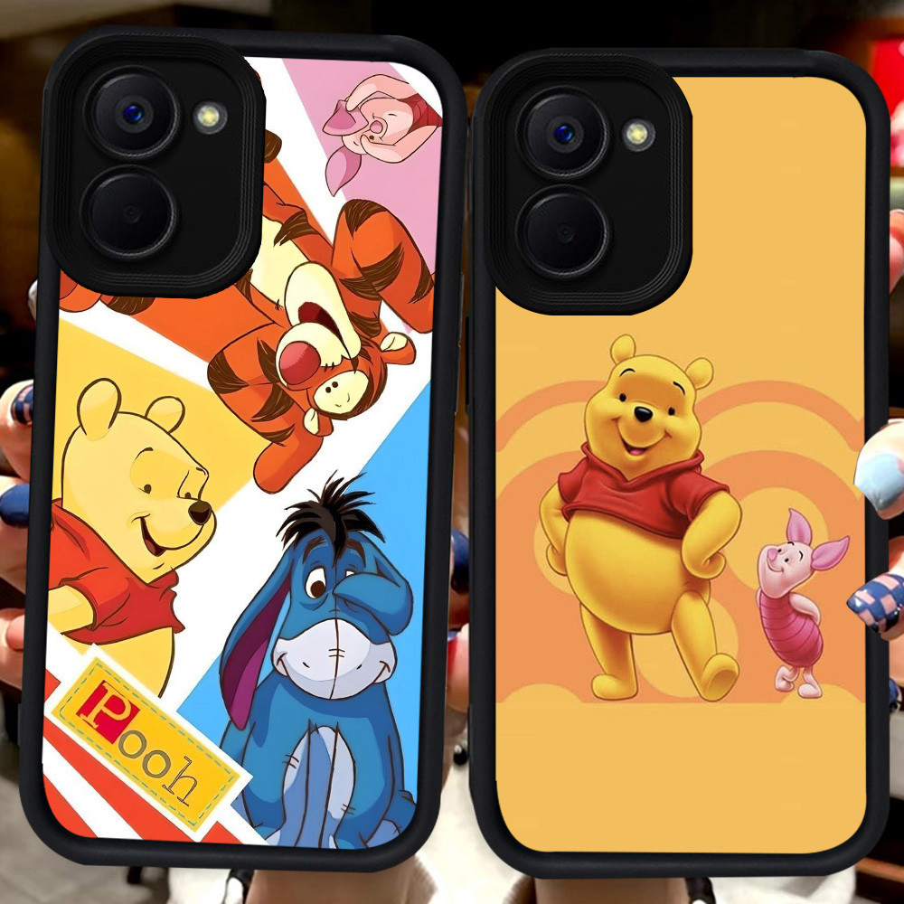 ปลอกสีดําสําหรับ VIVO Y18 Y28 Y03t Y03 Y27 Y36 Y28s Y18i Y17S Y27s V60 5G H52 วินนี่เดอะพูห์