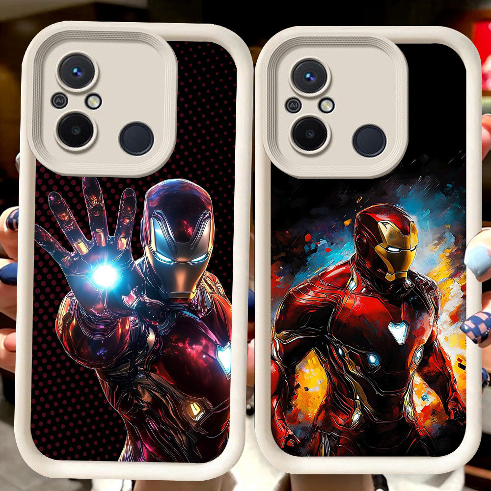 H16 Iron Man ปลอกสีขาวสําหรับ Xiaomi Redmi หมายเหตุ POCO 10C 9T 7 M3 A5 12C 9A C55 C65 A1 9C M4 A2 C