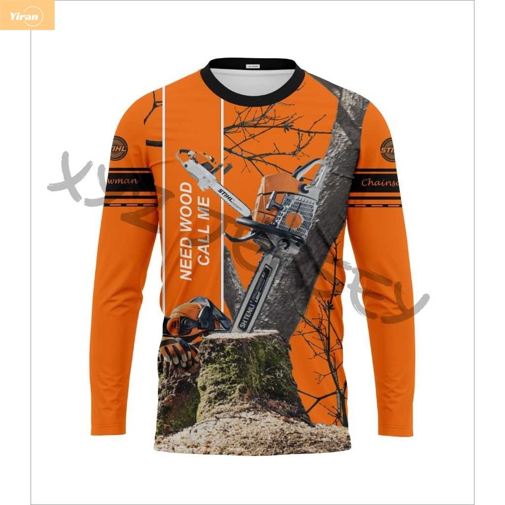Stihl Chainsaw Fullprint เสื้อยืดแขนยาววัสดุ Drifit สบาย