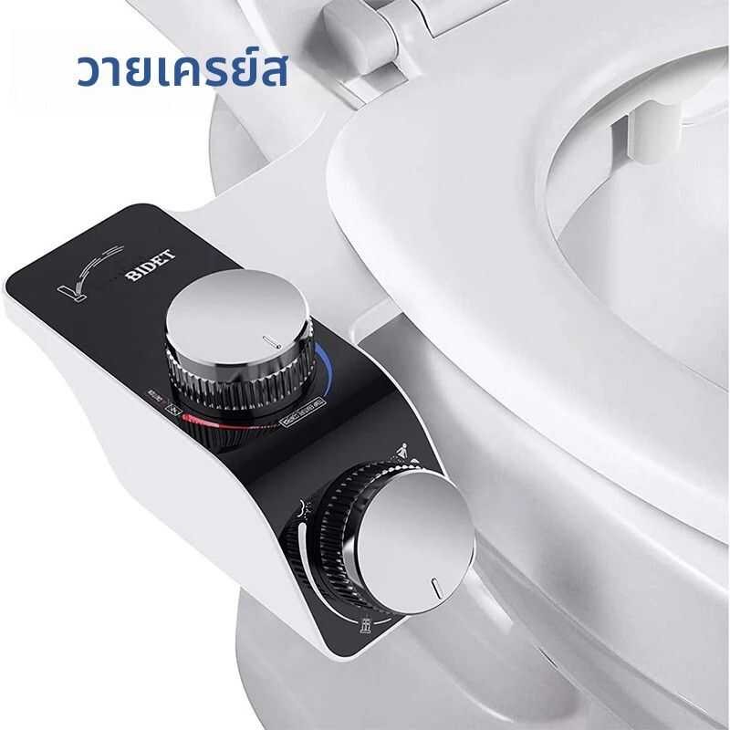 LY Bidet Toilet Seat ATTACHMENT Non-Electric Self-ทําความสะอาดหัวฉีดคู่ล้างร้อนเย็นน้ํา Lady อุปกรณ