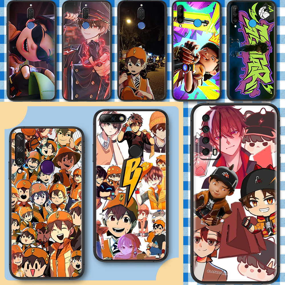 เคสโทรศัพท์สีดํานุ่มสําหรับ Huawei Nova 2 Lite 2i 3 3i 4E 5i 5T 7 SE 8i 18GA BoBoiBoy caseg