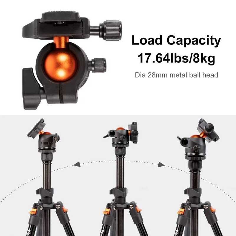▥ 62.99 นิ้วกล้องขาตั้งกล้อง 360 องศา Panorama Ball Head Professional กล้องสําหรับ DSLR อลูมิเน