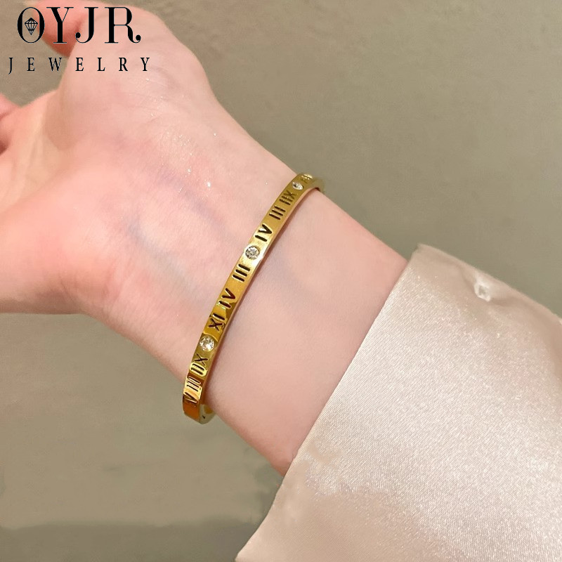 OYJR สร้อยข้อมือสแตนเลส สร้อยข้อมือแฟชั่นสวยๆสำหรับผู้หญิง - รูปที่ 5