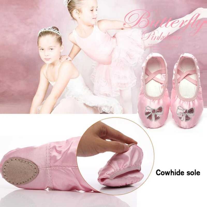 LY Lolanta Girls Ballet Flat Shoes Dance Shoes Soft Full Split Sole  k Bow Ballet Shoes For Kids