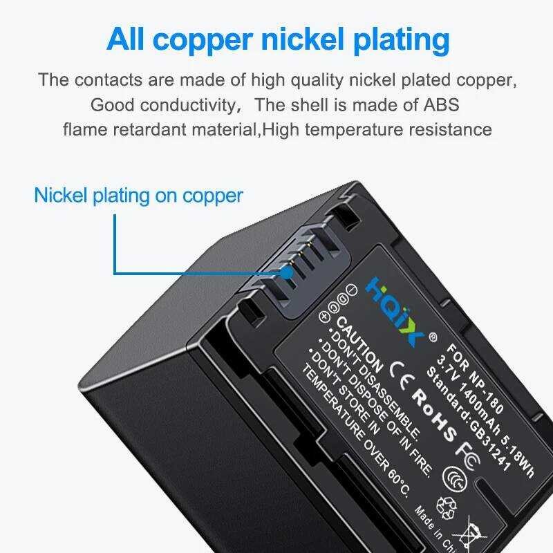 ❃ HQIX  สําหรับ Ordro Hdv-F1 Hdv-F5 Hdv-F7 Ae8 ดิจิตอลกล้อง Np-180 Dual Charger แบตเตอรี่ ❃