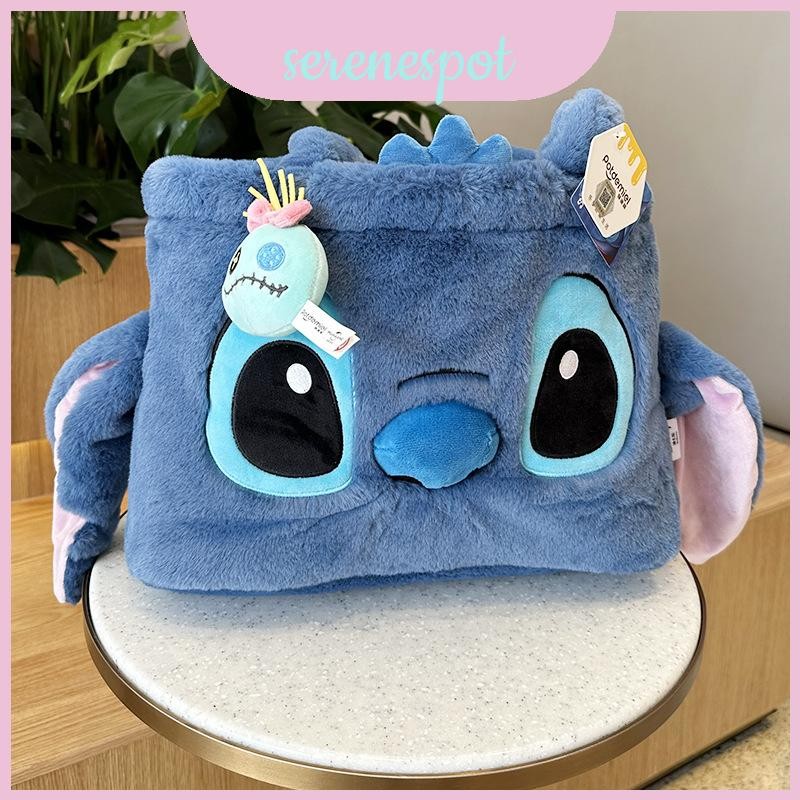 Soft Super Short Plush ของแท้ Stitch กระเป๋าน่ารักขนาดใหญ่ความจุ Woody ฤดูใบไม้ร่วงและฤดูหนาว Plush กระเป๋าสะพาย Sullivan กระเป๋า Tote Book