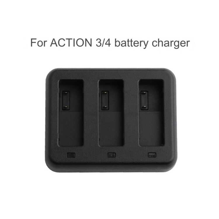 ▣ For DJI Osmo Action 4 / 3 Tri-Slot Batteries Charger (Black)
