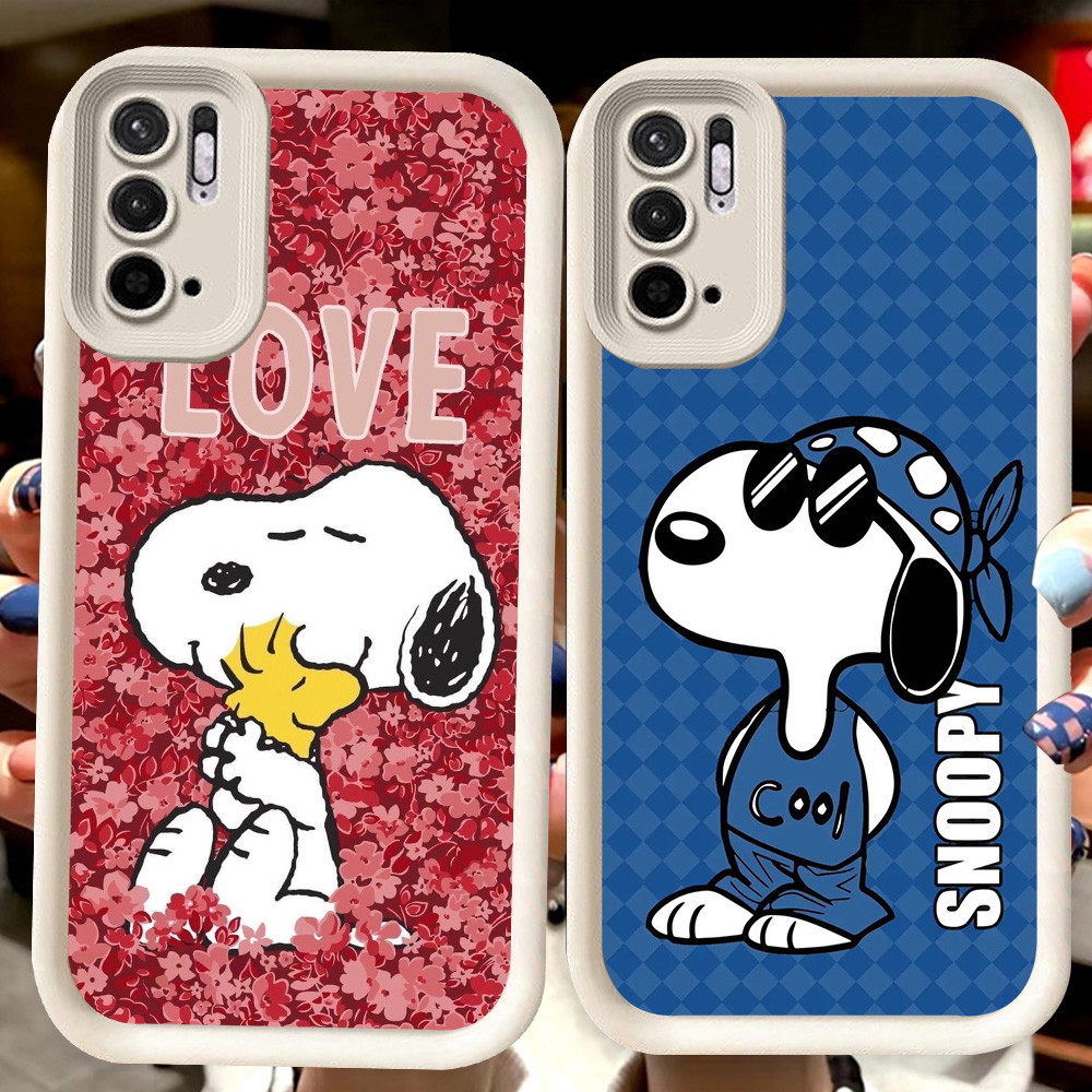 H87 SnoopyปลอกสีขาวสําหรับXiaomi Redmiหมายเหตุ 10T 11T 11 SE 10s 11s 10 Pro 5G
