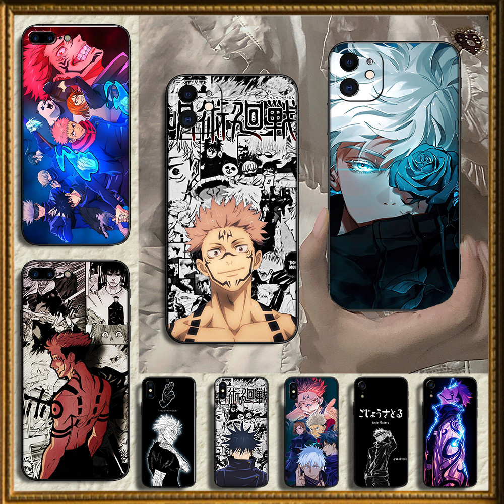 SAMSUNG เคสTPUสีดํานุ่มสําหรับSamsung J4 J5 J6 Plus Prime J7 Core Pro J8 33NG Jujutsu Kaisenปลอก