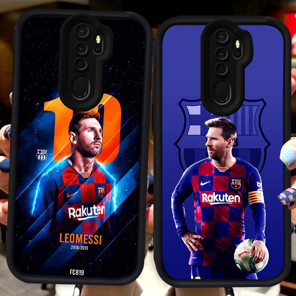 เคสสีดําสําหรับ OPPO Reno 2Z A39 A37 A83 F11 2F A9 A5 2020 Pro H32 Barcelona Messi