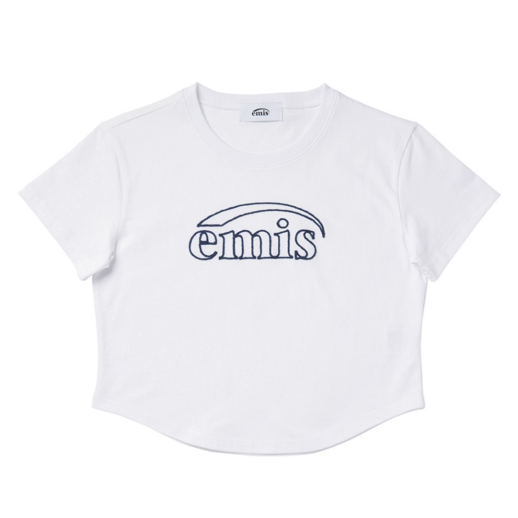♞,♘,♙,Emis Cropped Chain Stitch T-Shirt (White) jh KJG