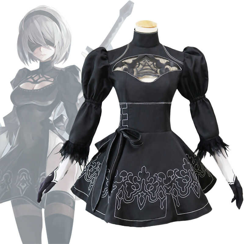 LY Anime Nier：Automata Yorha 2B Costume For Women Sexy Game Cosplay Uniform Dresses Suits 2B Cospla