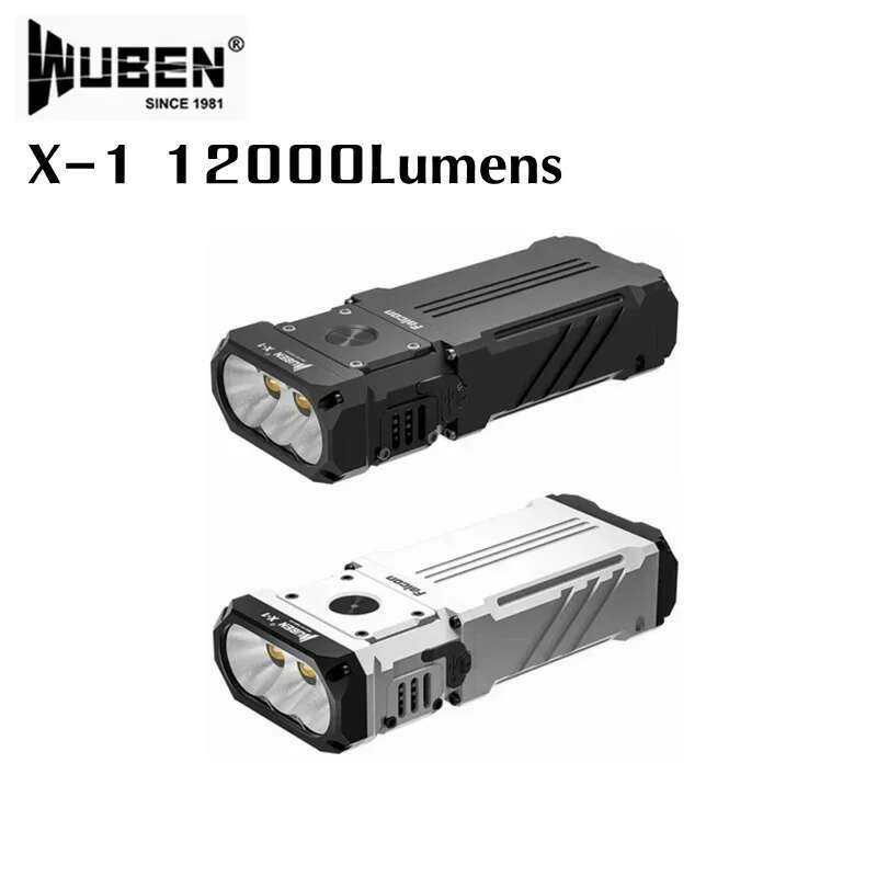 WUBEN X1 ไฟฉาย EDC แบบชาร์จไฟได้ 12000Lumens แบบพกพา Ultra-Bright กันน้ําที่มีประสิทธิภาพไฟฉายสําหรั