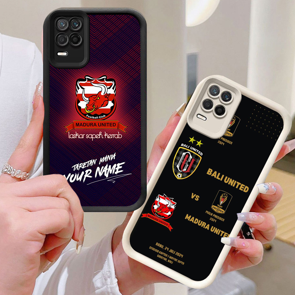 BI87 Madura United FC Casing สําหรับ Realme 8 OPPO A54 8S Pro 5G สีขาวสีดํา