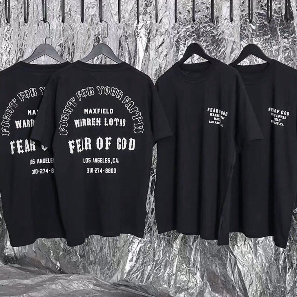 ♞เสื้อยืดแขนสั้น คอกลม พิมพ์ลาย FEAR OF GOD high street แฟชั่นยอดนิยม 2025