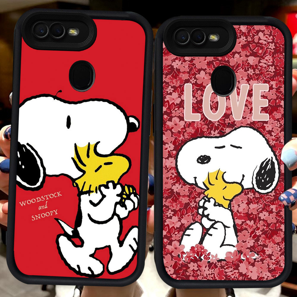 ปลอกสีดําสําหรับ OPPO A5 A11K F9 F7 A1K A3S A7 A12E A12 F5 A12s A5S Pro H87 Snoopy