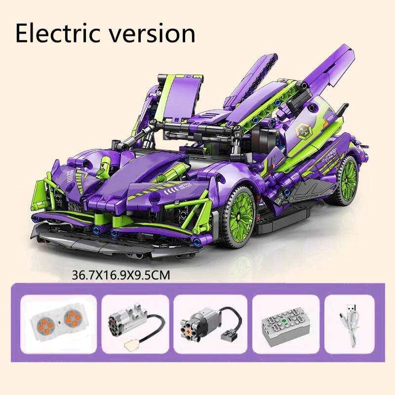 ของเล่นรถแข่งซุปเปอร์คาร์ ✠ RC Evangelion01 Manga Motor APP ที่เข้ากันได้กับบล็อกสร้างสรรค์ของเ