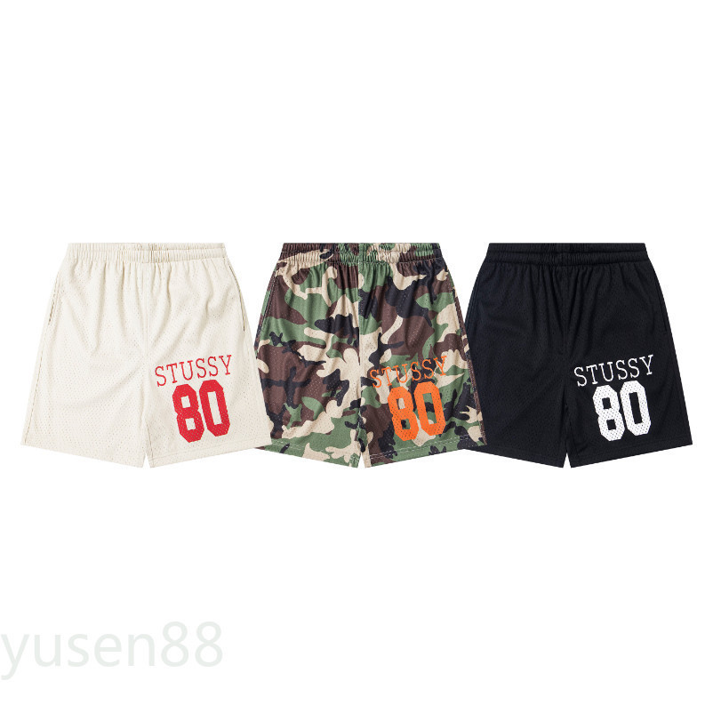 ♞Hot Sale ** Stu ** y ** TEAM JERSEY 80 Logo Mesh Summer Series Loose Mesh Sports Shorts 2025