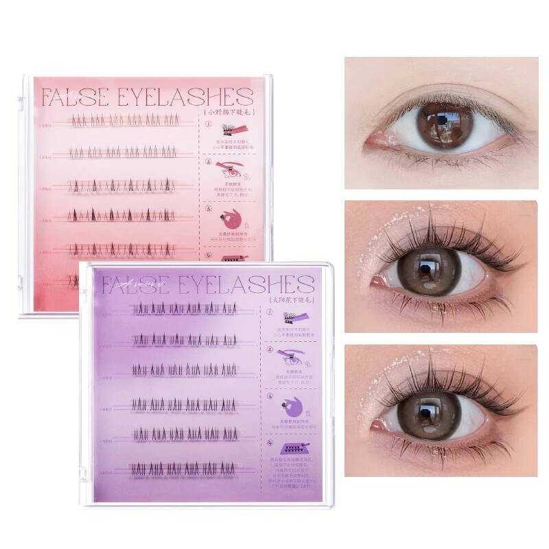 ▥ BQI No-Glue Water Lashes — ม้วนงอตามธรรมชาติ, เอฟเฟกต์หนา, ก้านโปร่งใส, มีกาวในตัว,