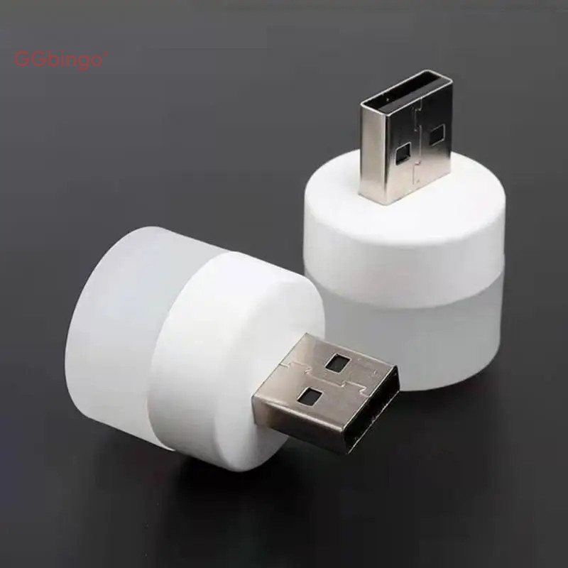 ไฟกลางคืนแบบ USB ไฟกลางคืนแบบ Mini LED ปลั๊ก USB โคมไฟ Power Bank ชาร์จ USB หนังสือไฟขนาดเล็กรอบอ่าน