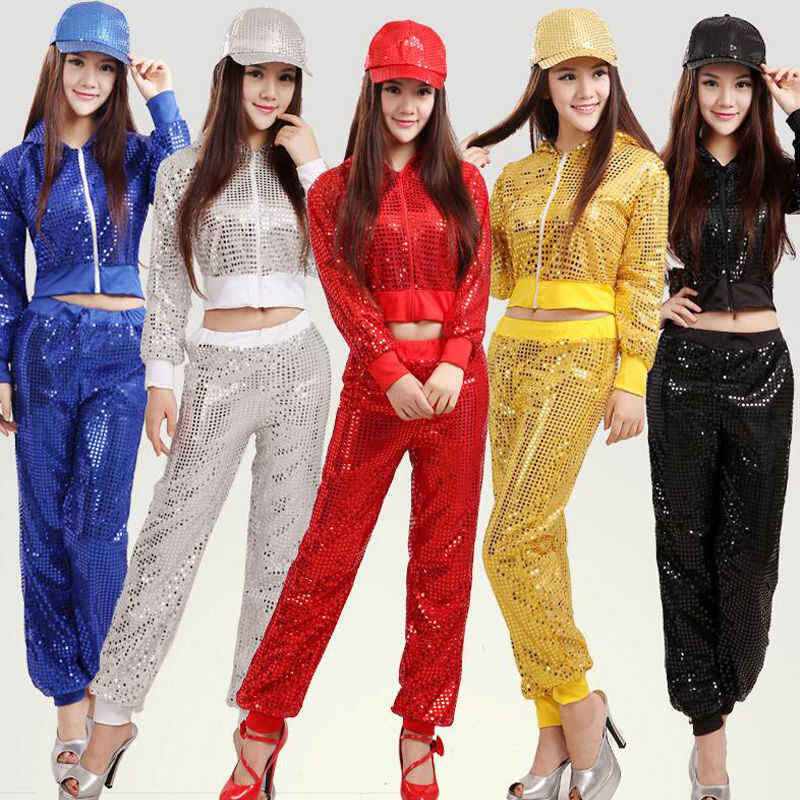 LY Women's Modern Dance Sequins Hip Hop Dance Suits Party Show Dance Wear Jazz Dance Costumes
