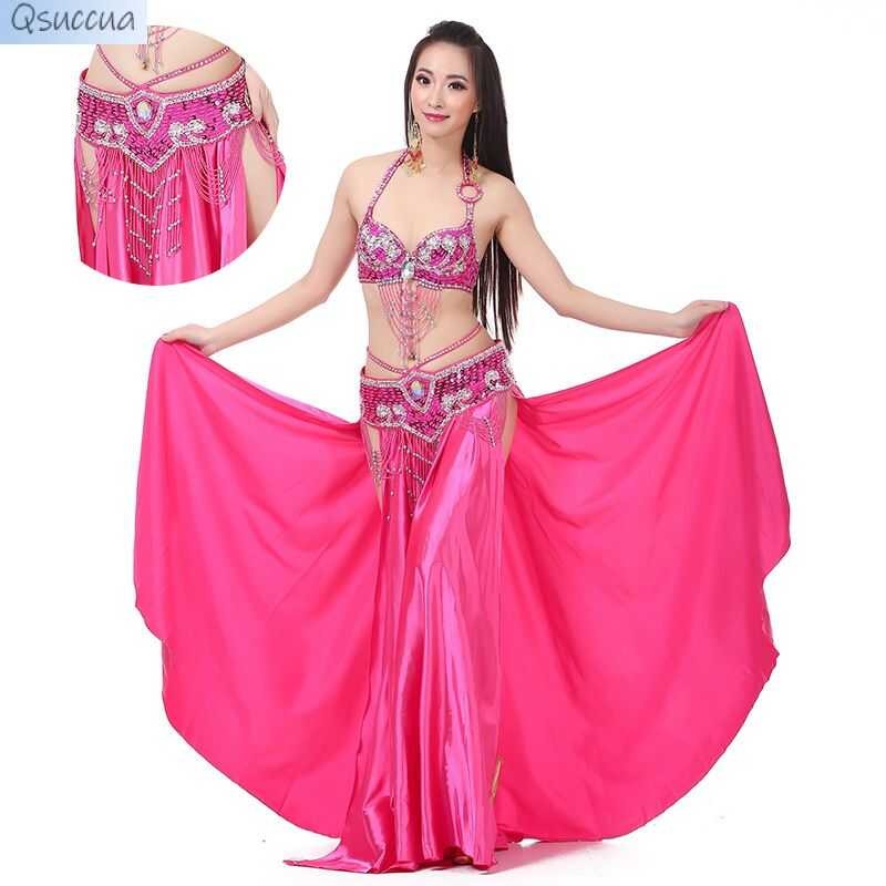 LY Belly Dance Costume Sexy Dancing Women Dance Clothes Indian Wear Bra+Belt+Skirt
